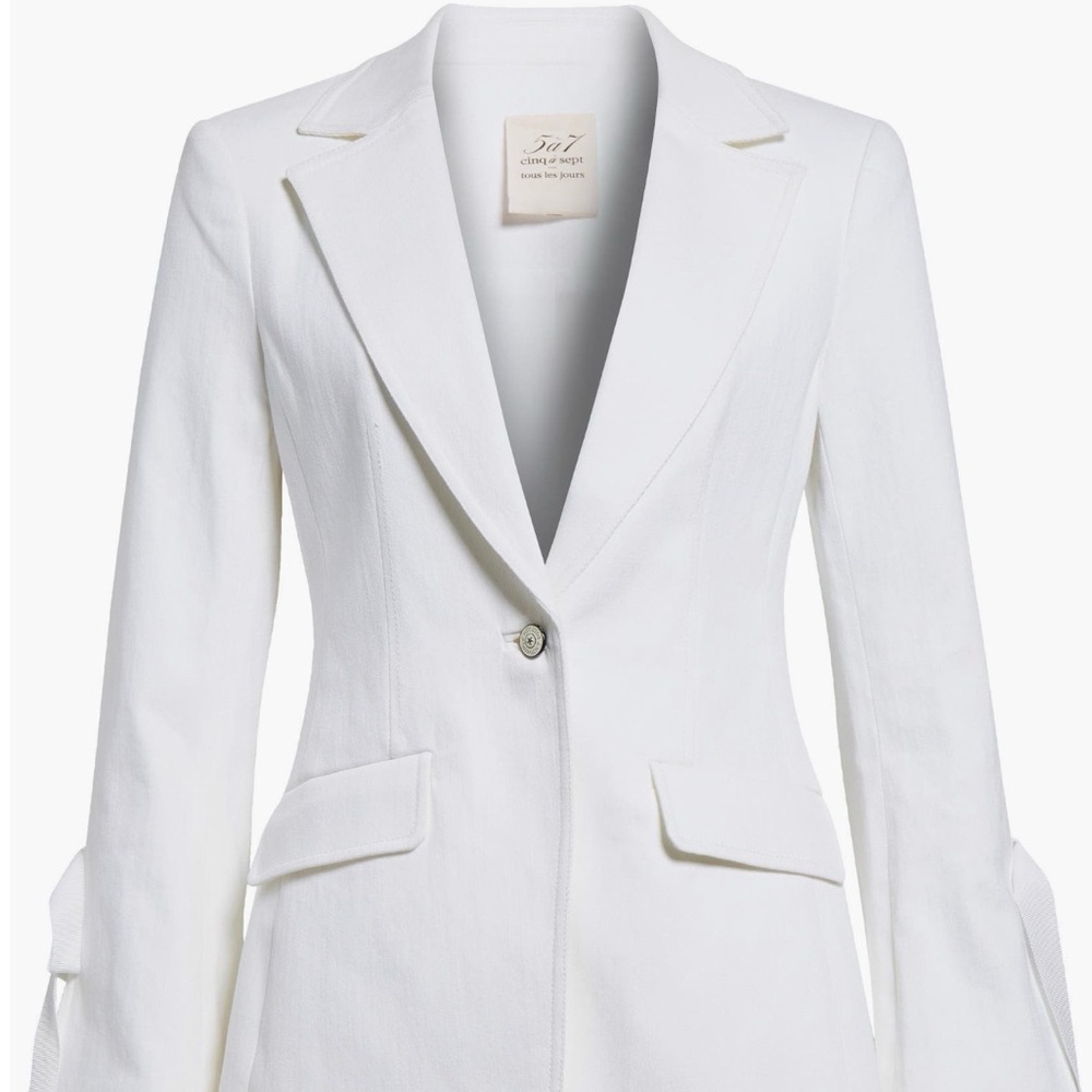 Cinq à Sept White Blazer with Button Detail